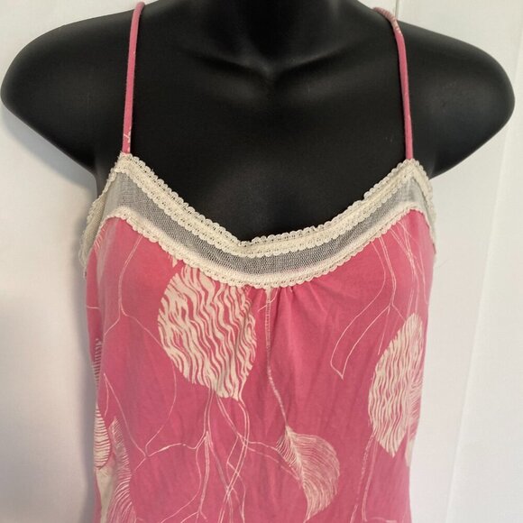 American Eagle Pink Lace Y2K Tank Top Size Medium - Picture 2 of 6